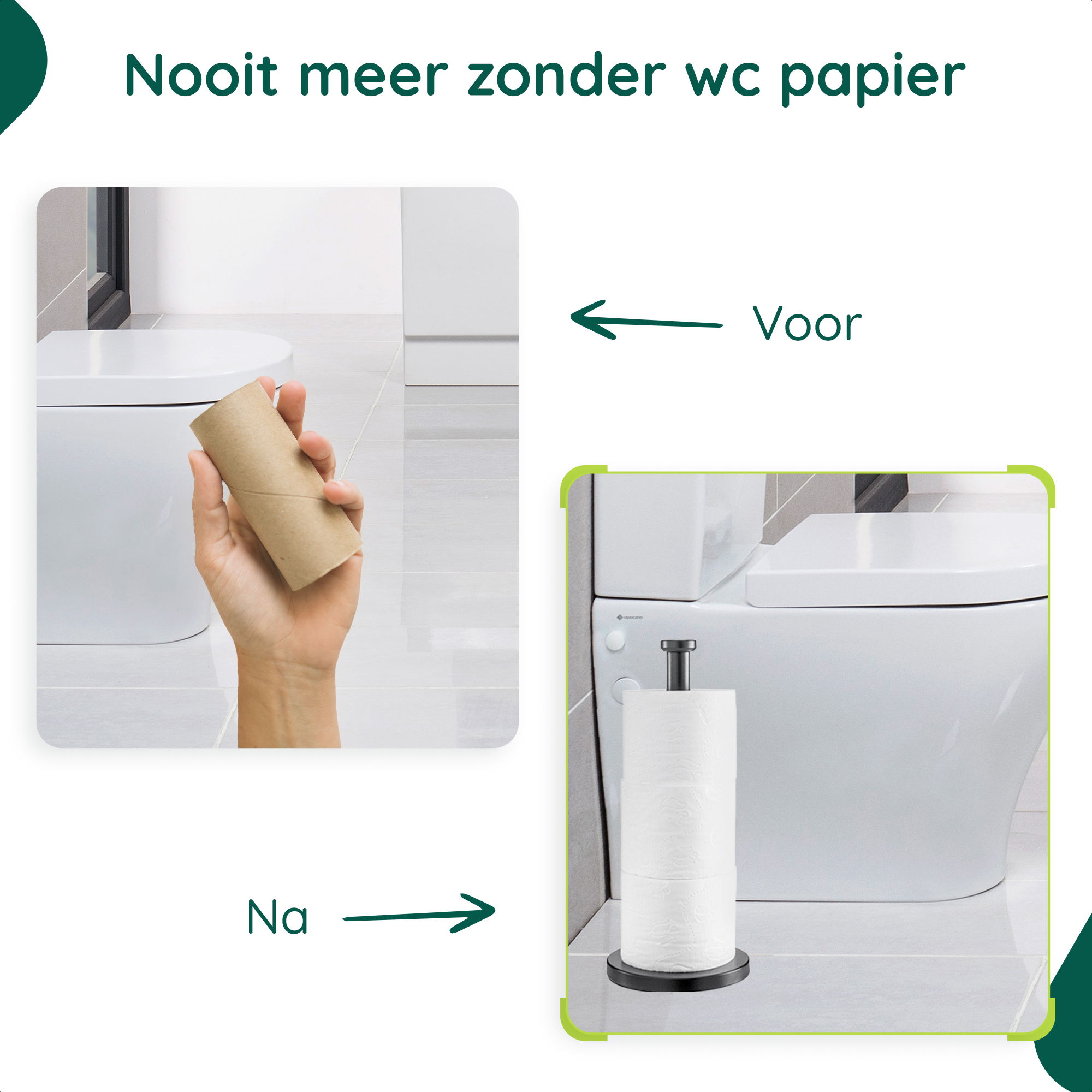 Zwarte reserverolhouder vrijstaand afbeelding 6