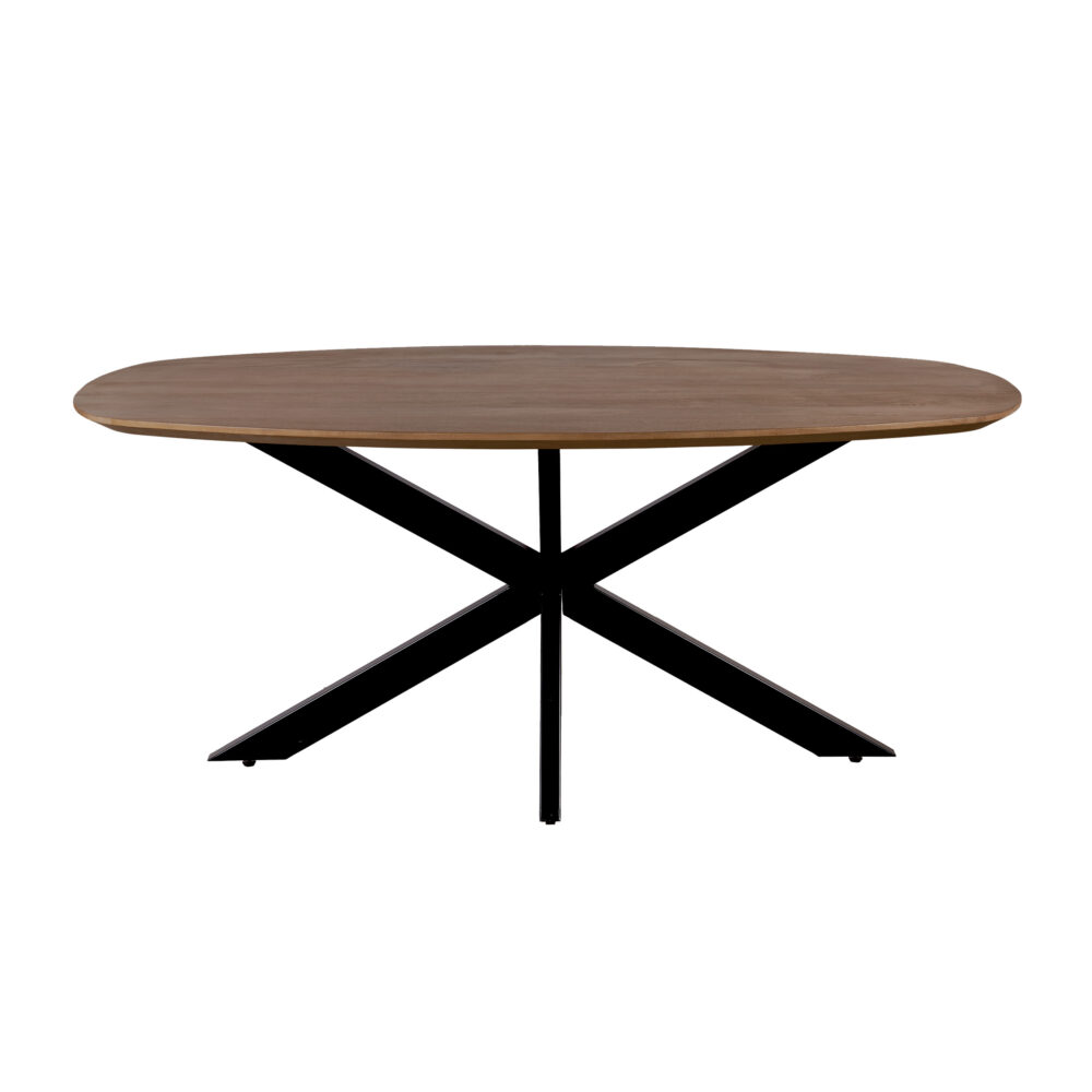Eettafel deens ovaal, deens ovale eettafel, Eettafel bruin, Bruine eettafel, Houten eettafel, eettafel hout, mangohouten eettafel, eettafel mangohout, eettafel 220x110 cm