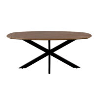 Eettafel deens ovaal, deens ovale eettafel, Eettafel bruin, Bruine eettafel, Houten eettafel, eettafel hout, mangohouten eettafel, eettafel mangohout, eettafel 220x110 cm