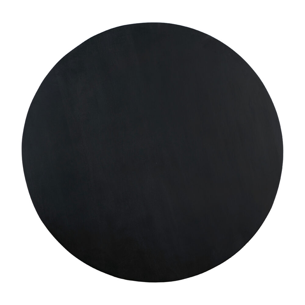 Ronde eettafel, eettafel rond, Zwarte eettafel, eettafel zwart, Zwarte ronde eettafel, eettafel, tafel, eettafel 130 cm, Mangohouten eettafel, eettafel mangohout, Houten eettafel, Eettafel hout