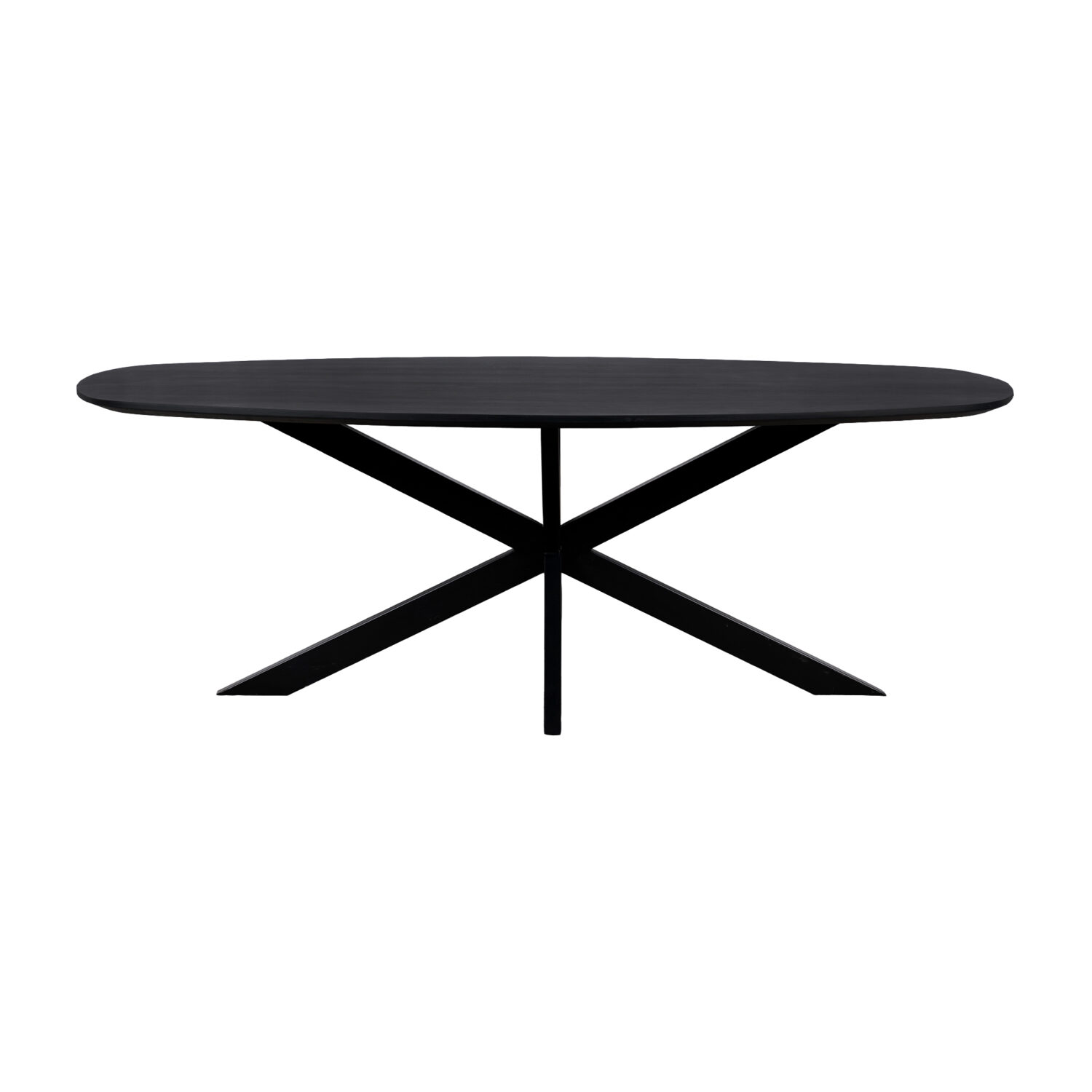 Eettafel, tafel, Zwarte eettafel, eettafel zwart, Eettafel deens ovaal, Deens ovaal eettafel, Houten eettafel, Eettafel hout, Mangohouten eettafel, Eettafel mangohout