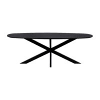 Eettafel, tafel, Zwarte eettafel, eettafel zwart, Eettafel deens ovaal, Deens ovaal eettafel, Houten eettafel, Eettafel hout, Mangohouten eettafel, Eettafel mangohout
