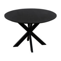 Ronde eettafel, eettafel rond, Zwarte eettafel, eettafel zwart, Zwarte ronde eettafel, eettafel, tafel, eettafel 130 cm, Mangohouten eettafel, eettafel mangohout, Houten eettafel, Eettafel hout