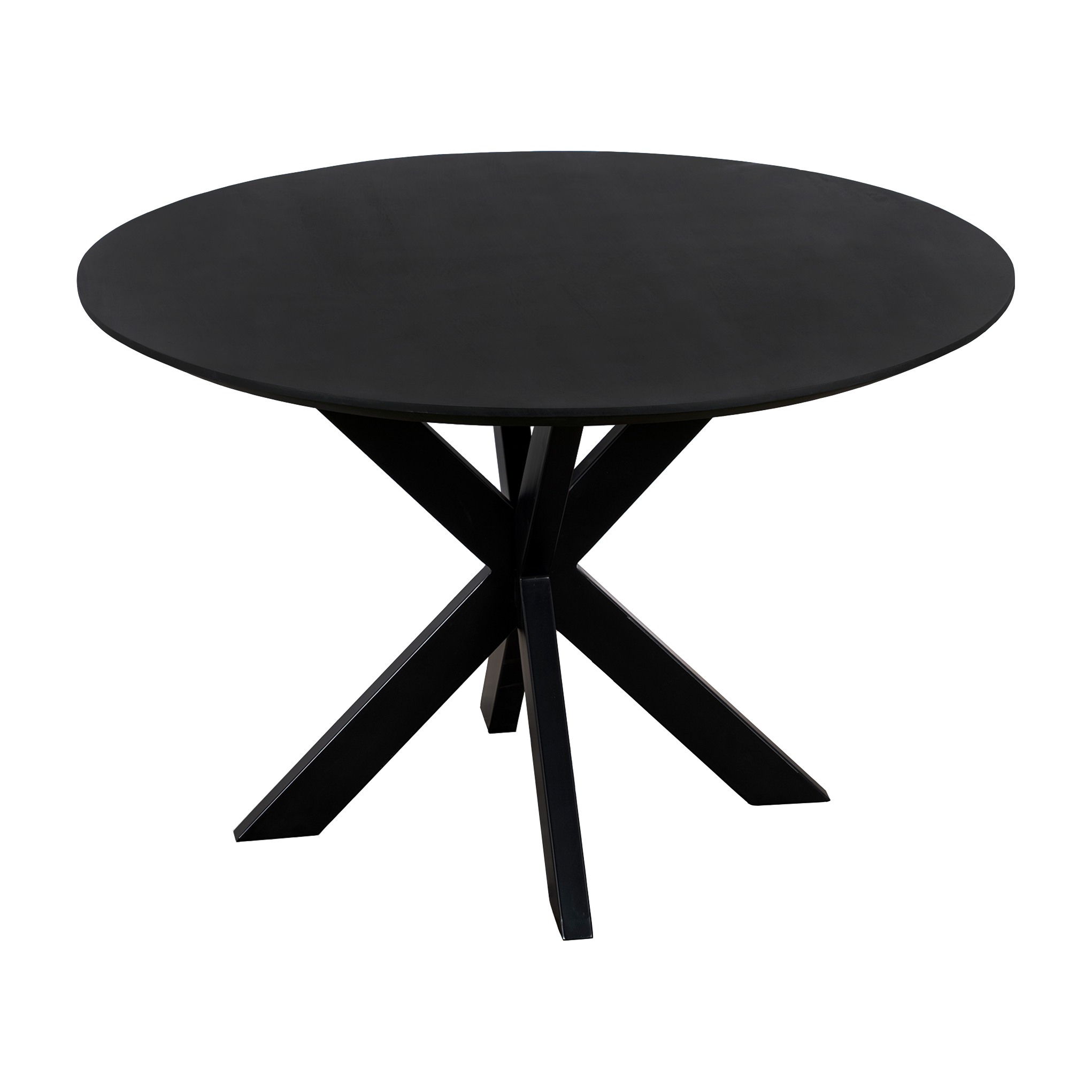 Ronde eettafel, eettafel rond, Zwarte eettafel, eettafel zwart, Zwarte ronde eettafel, eettafel, tafel, eettafel 130 cm, Mangohouten eettafel, eettafel mangohout, Houten eettafel, Eettafel hout