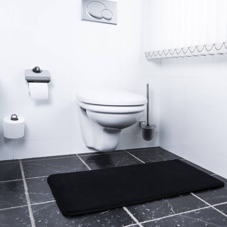 Zwarte microvezel badkamer kleed
