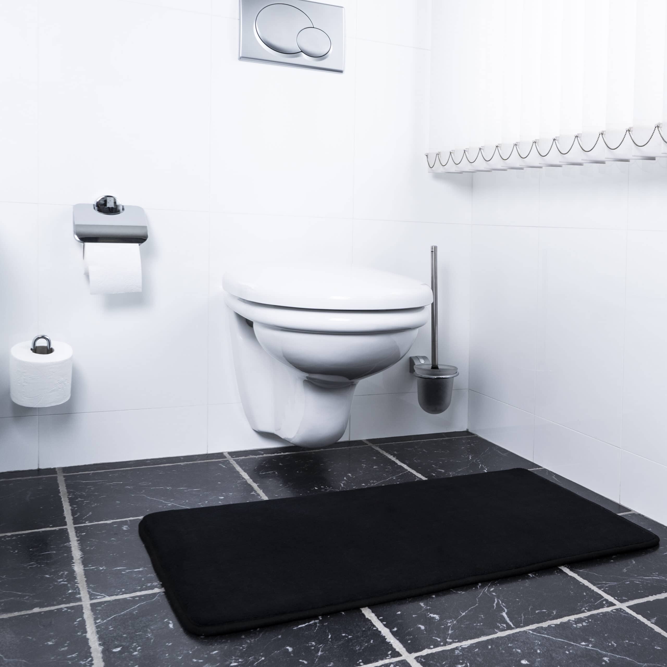 Zwarte microvezel badkamer kleed