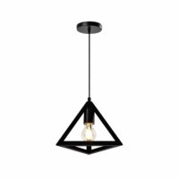 moderne zwarte driehoek hanglamp