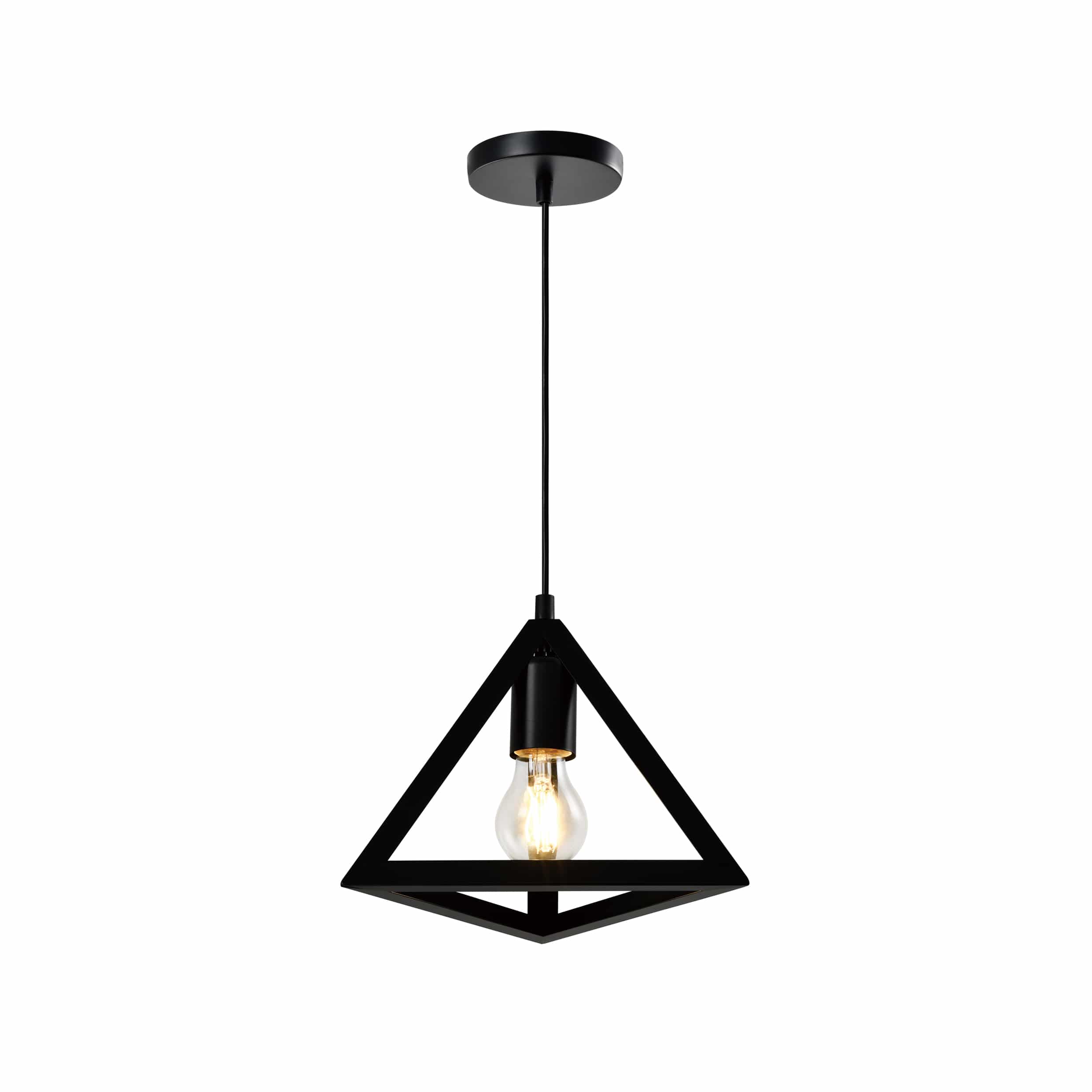 moderne zwarte driehoek hanglamp