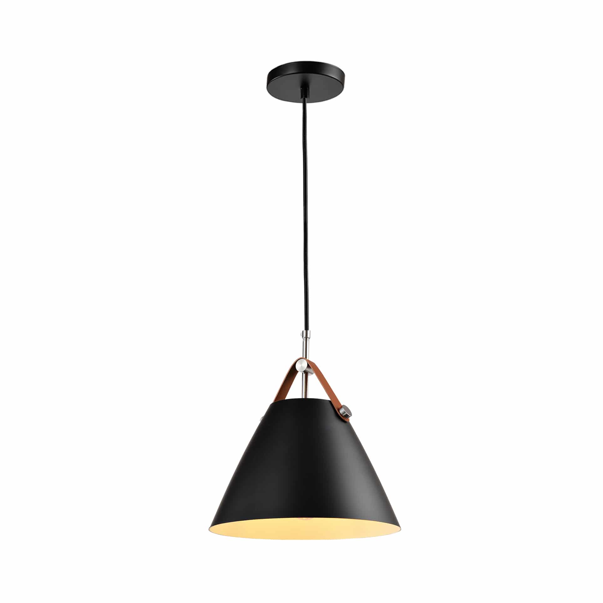 Hanglamp met leren riem