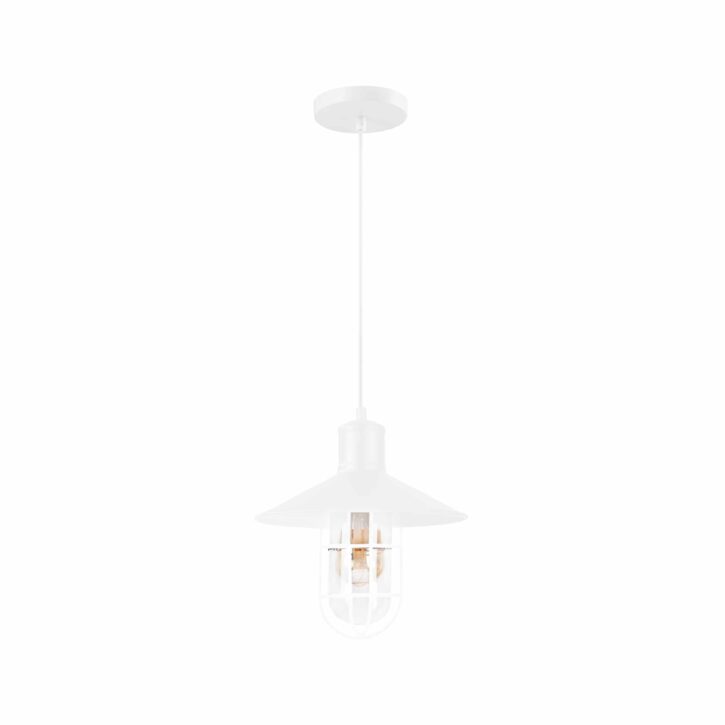 wit industriële metaaldraad glazen hanglamp
