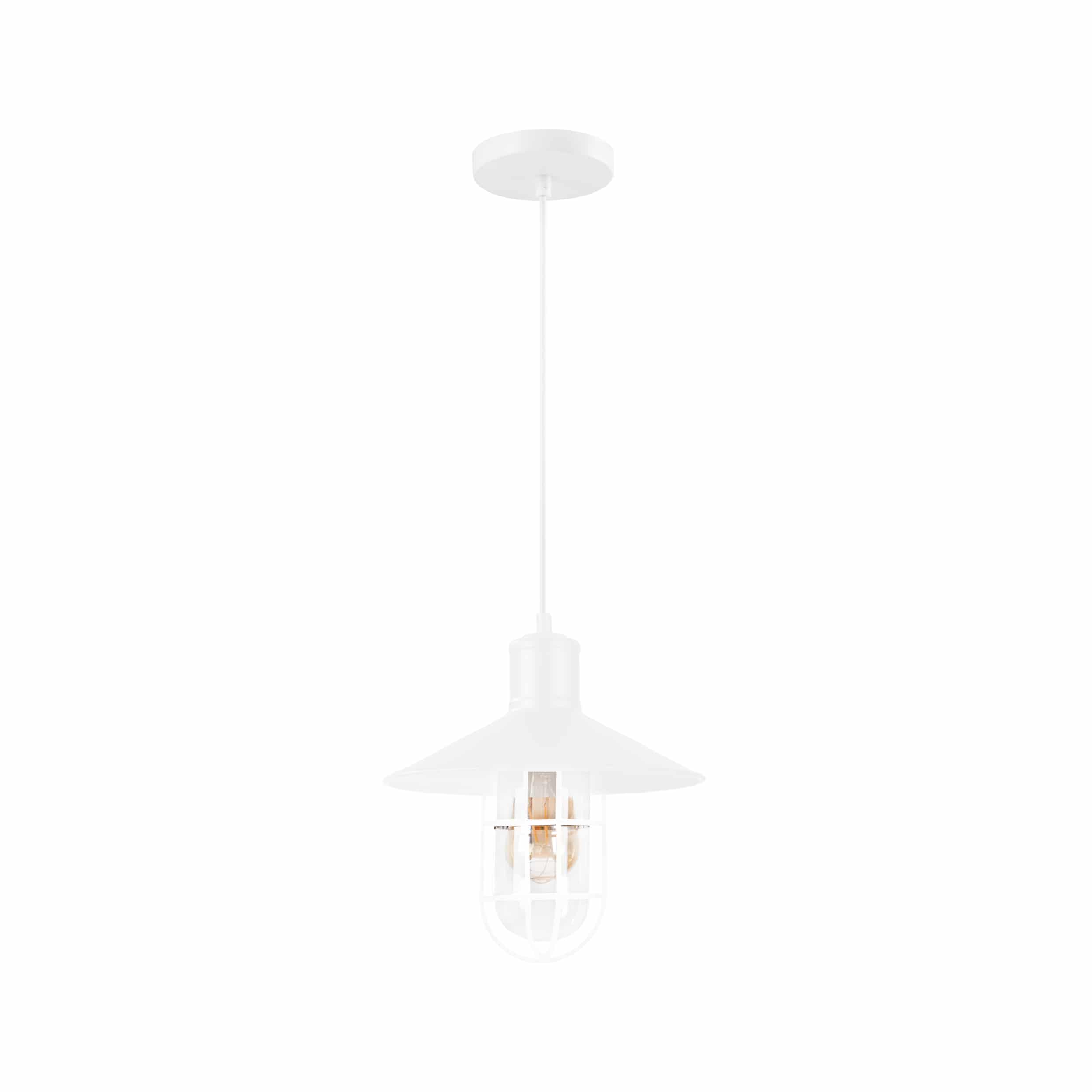 wit industriële metaaldraad glazen hanglamp