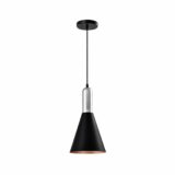 Zwarte kegel verlichting met een diameter van 19 cm