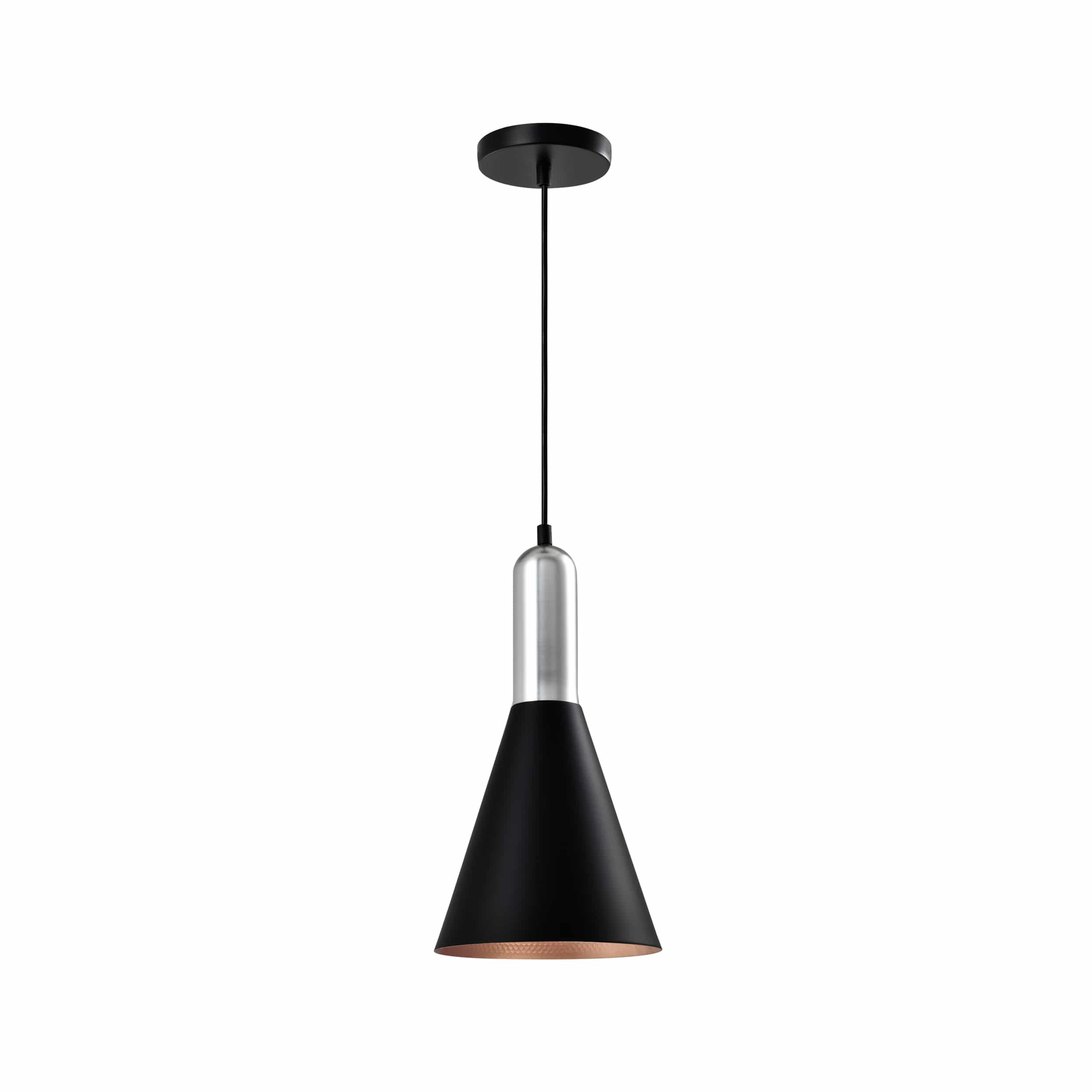 Zwarte kegel verlichting met een diameter van 19 cm