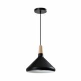 Zwart scandinavische verlichting met hout voor in de woonkamer of keuken