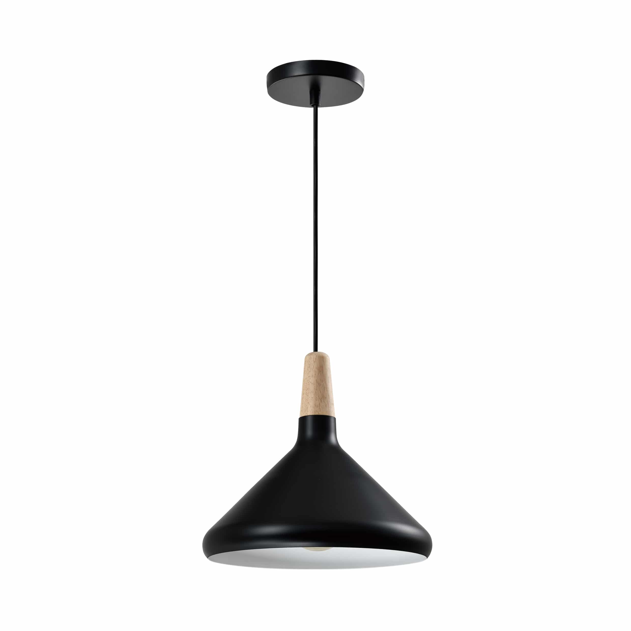 Zwart scandinavische verlichting met hout voor in de woonkamer of keuken