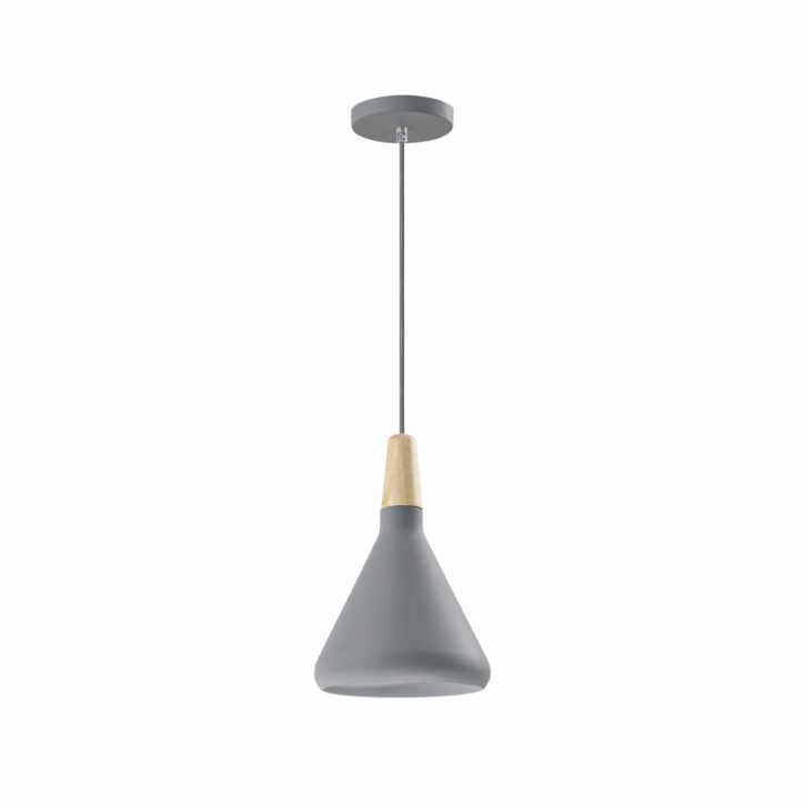 Grijze kegelverlichting met een diameter van 17 cm