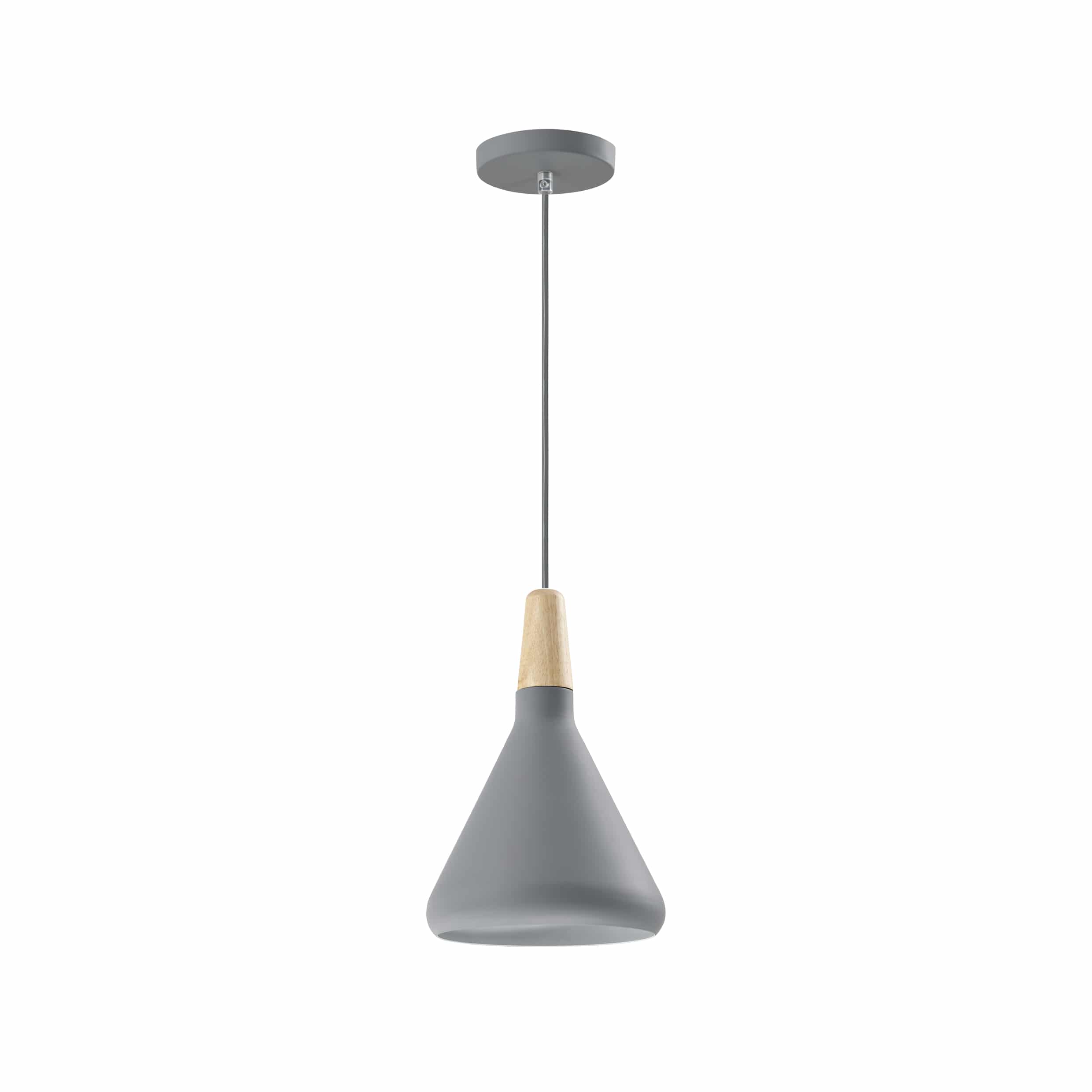 Grijze kegelverlichting met een diameter van 17 cm