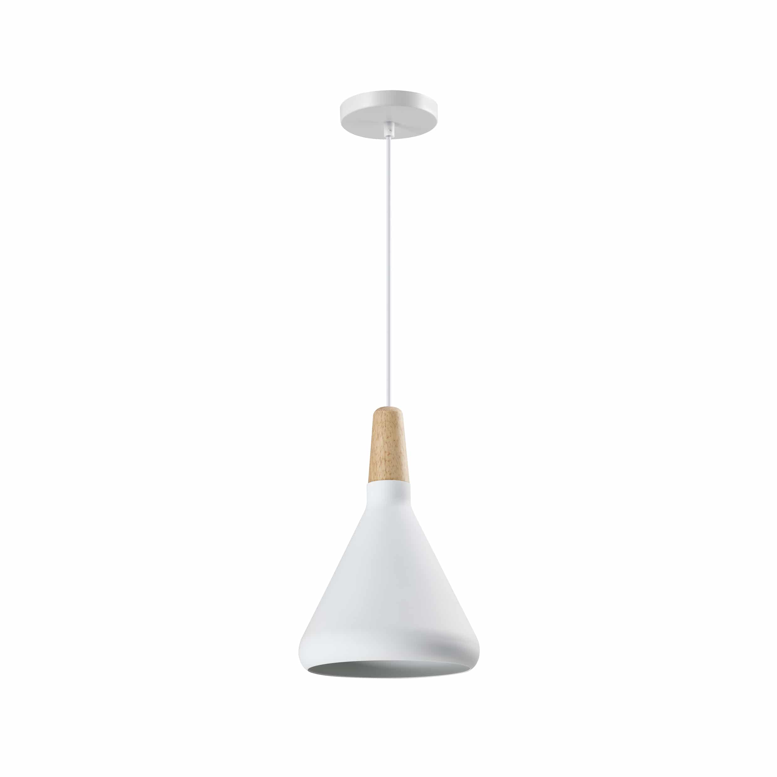 Scandinavische kegel hanglamp wit