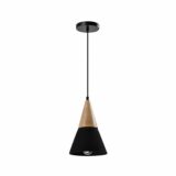 Zwarte kegel verlichting met een diameter van 18 cm