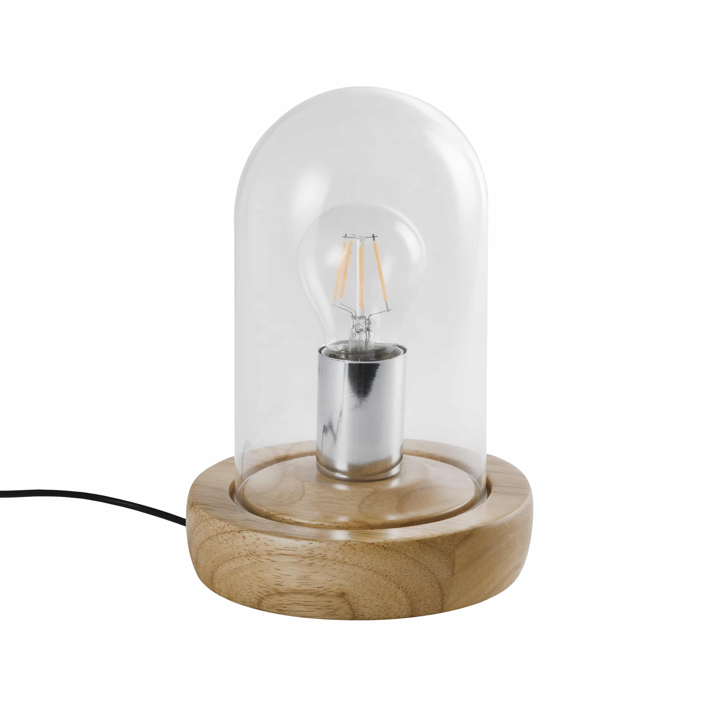 Lamp met bol glazen stolp