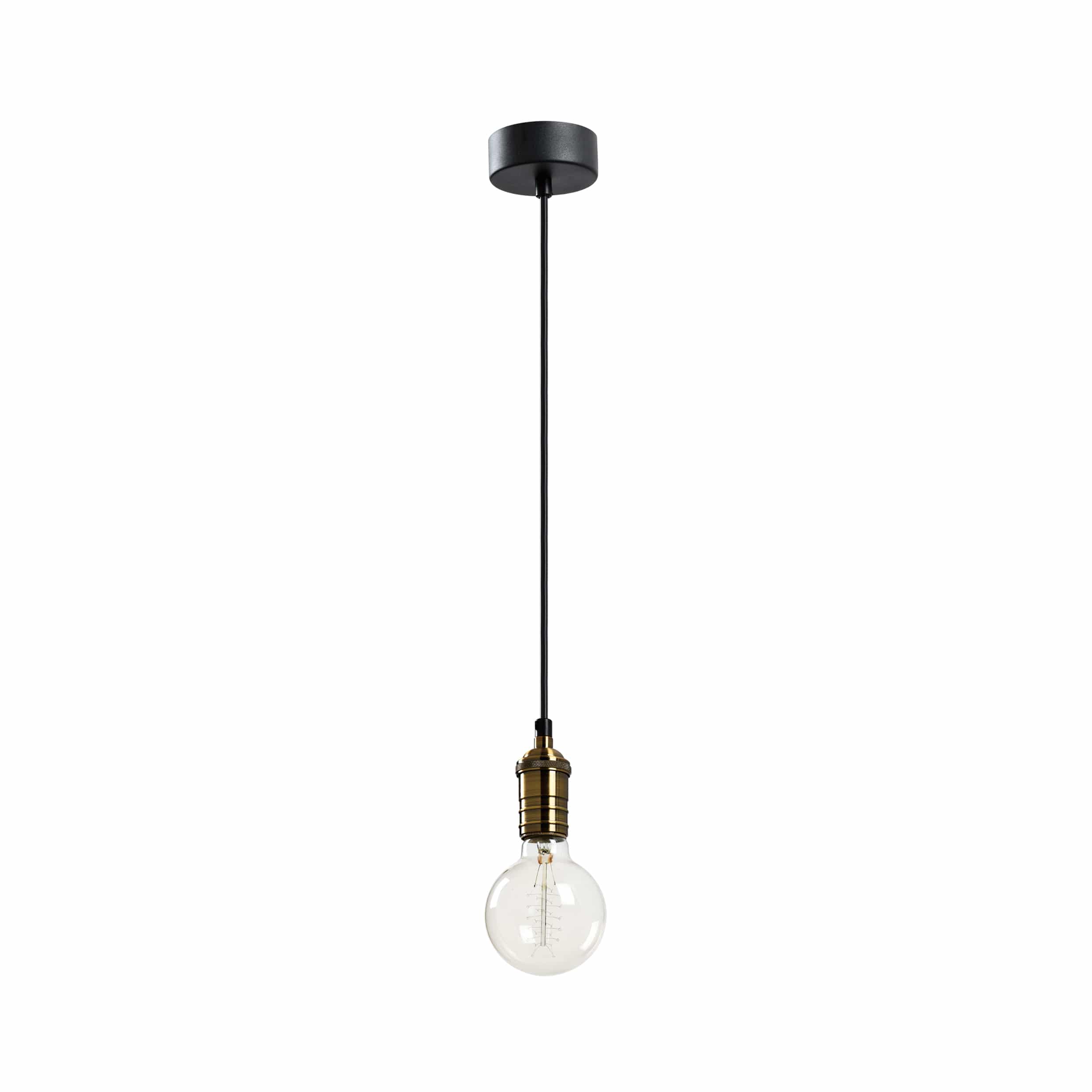 Industriële hanglamp met koper en een lichtpunt