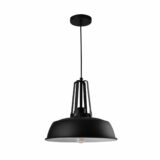 Zwarte hanglamp in fabrieksstijl