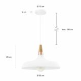 Afmetingen van de witte retro lamp voor aan het plafond