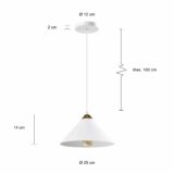 Witte kegel verlichting voor in de woonkamer of keuken