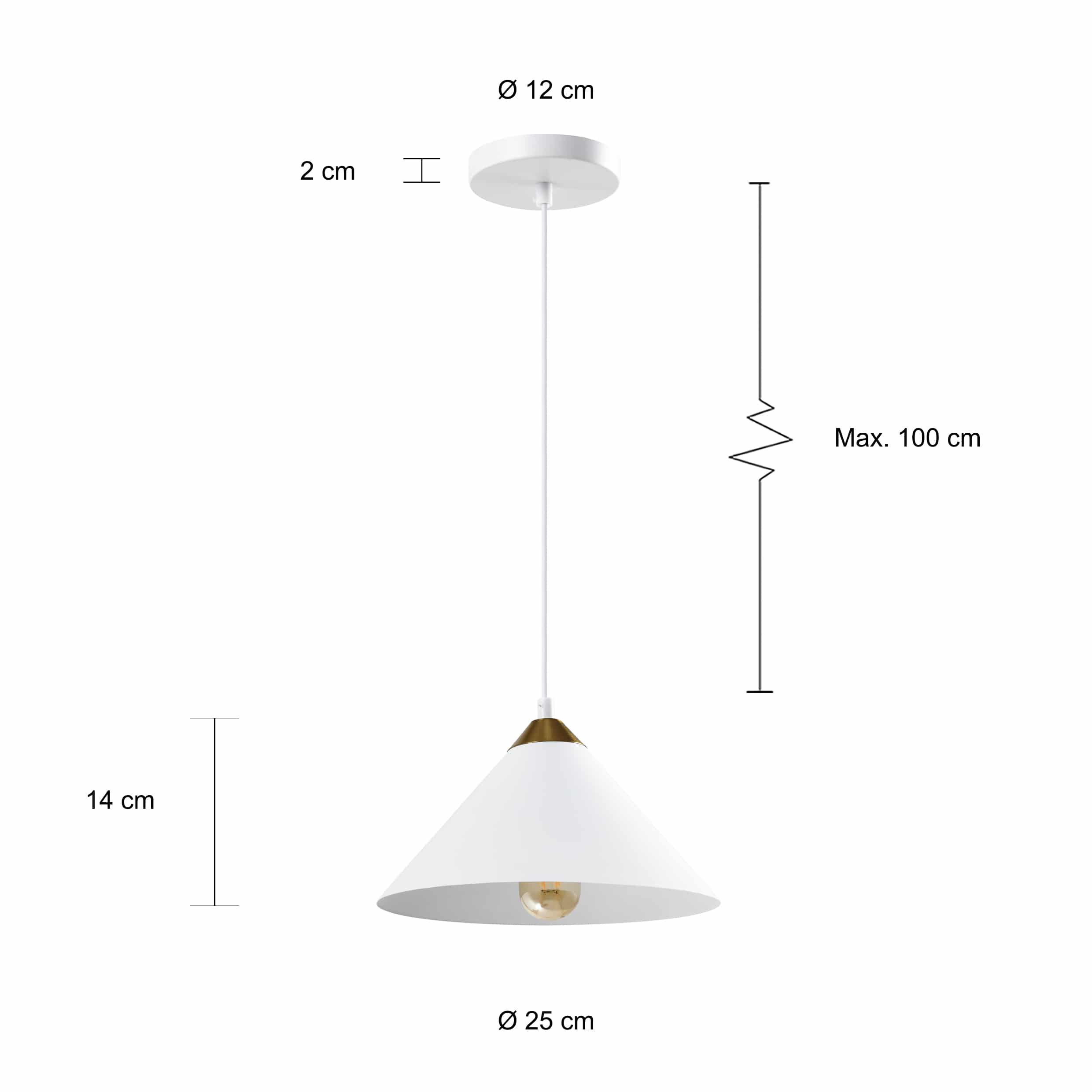 Witte kegel verlichting voor in de woonkamer of keuken