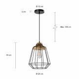 lamp met een diameter van 25 cm