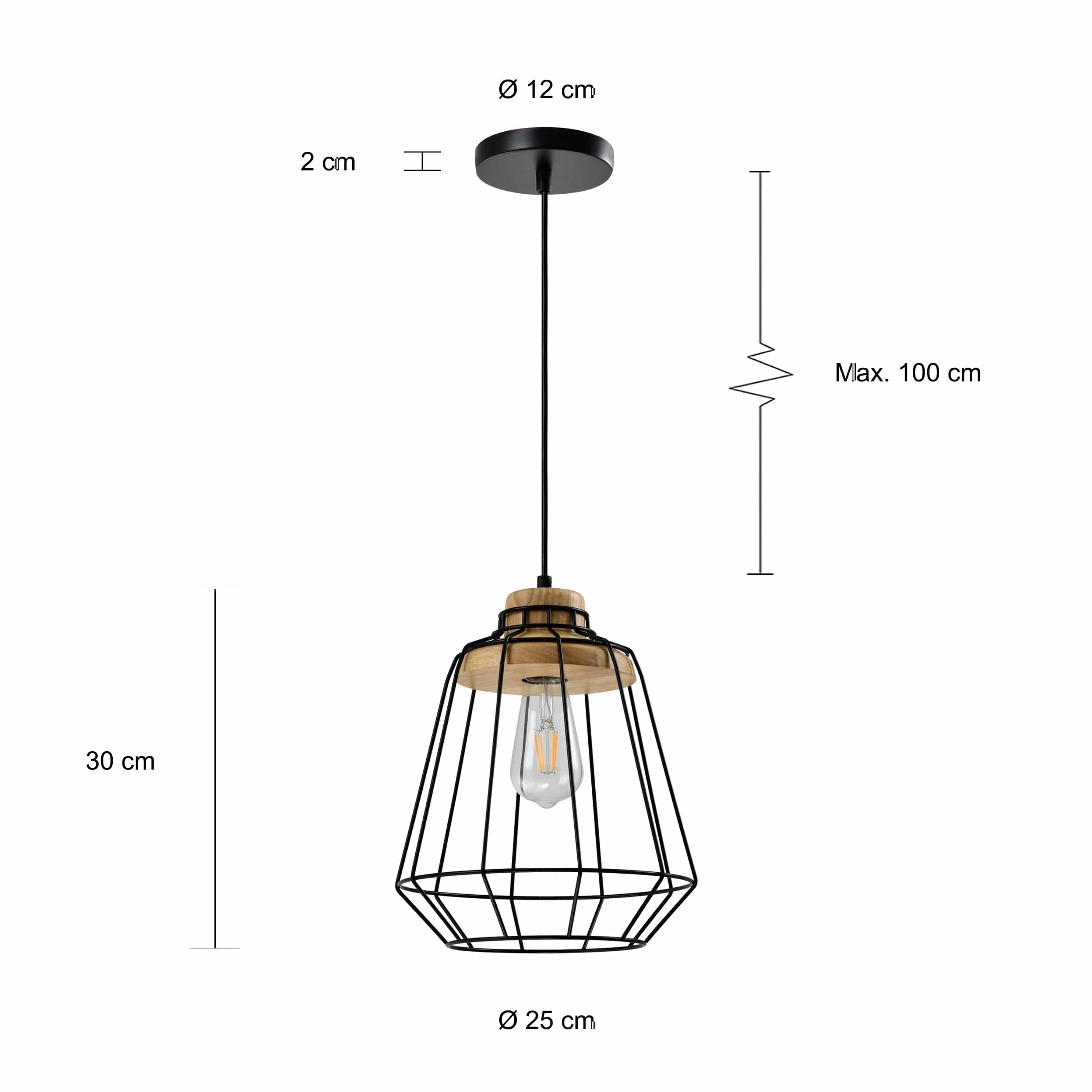 lamp met een diameter van 25 cm