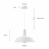 Maten van de witte vintage lamp