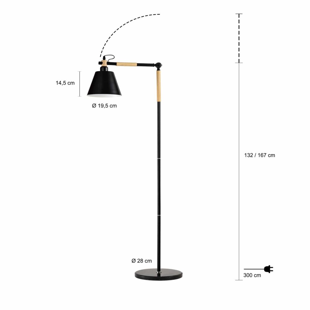 staande vloerlamp ronde lampenkap