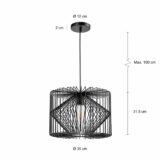 Cilindervorm lamp in het zwart