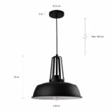 Lamp in het zwart met een diameter van 35 cm