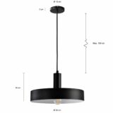 Zwarte retro lampen met platte vorm