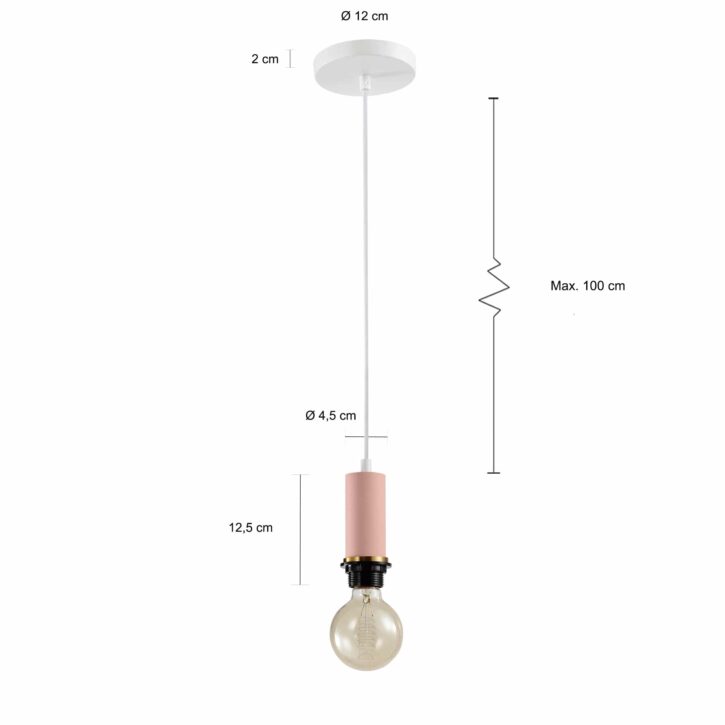 Roze minimalistische verlichting met 1 lichtpunt