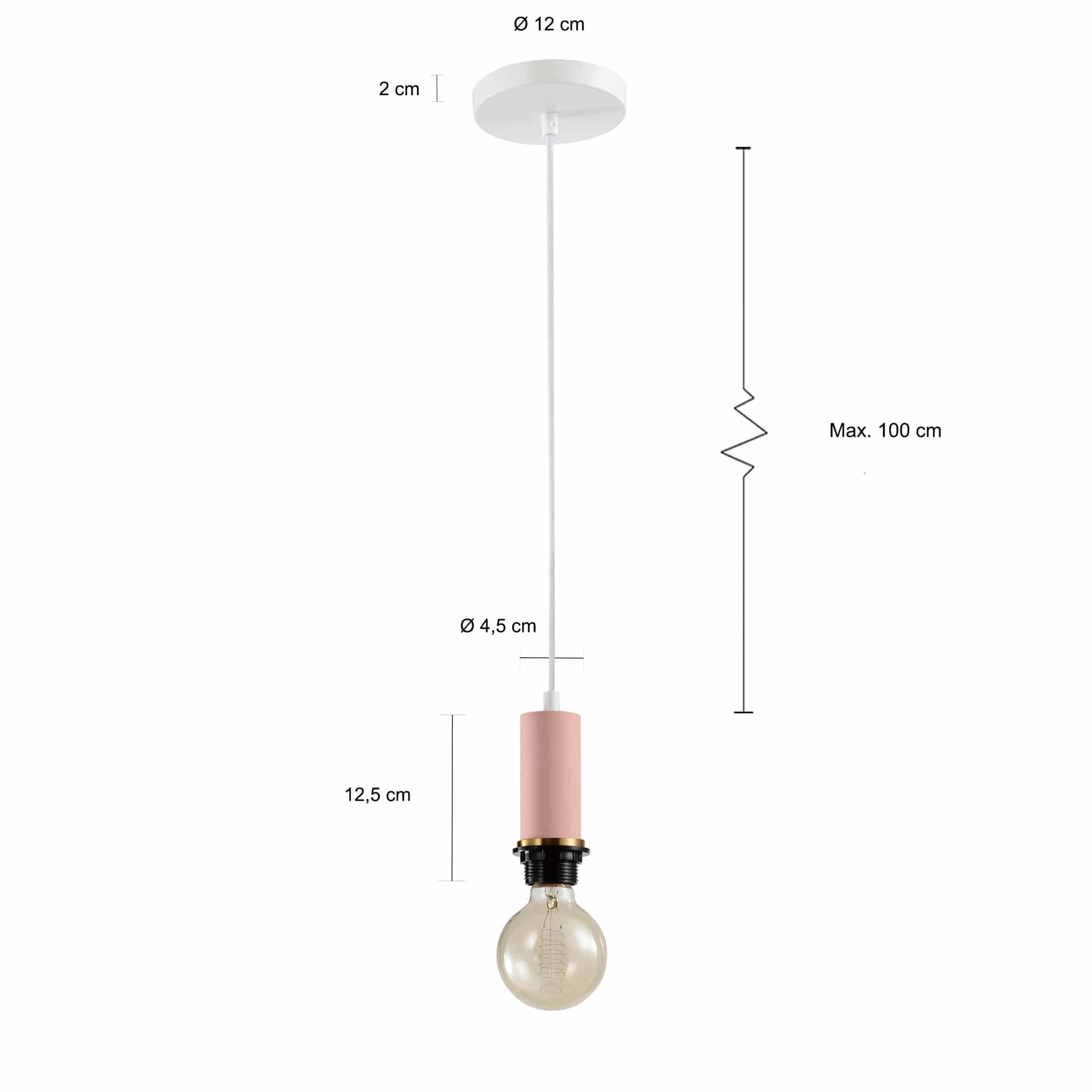 Roze minimalistische verlichting met 1 lichtpunt