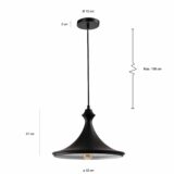 Zwarte verlichting met een diameter van 32 cm