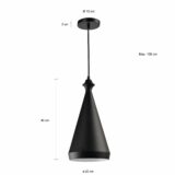 Zwarte verlichting met een diameter van 20 cm