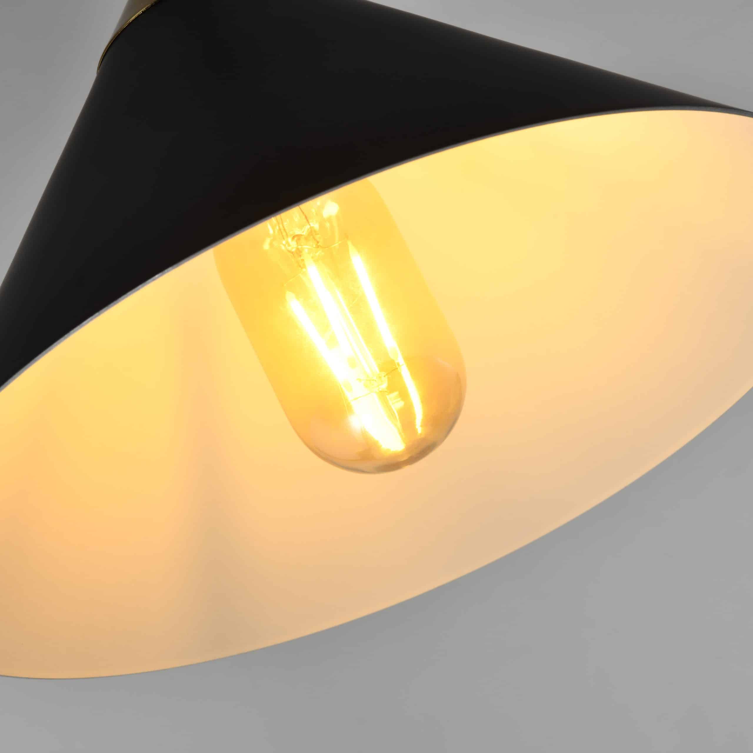 Retro kegelvorm lampen in het zwart