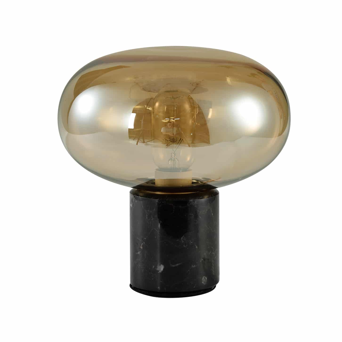 lamp voor op tafel met ovaal glazen kap