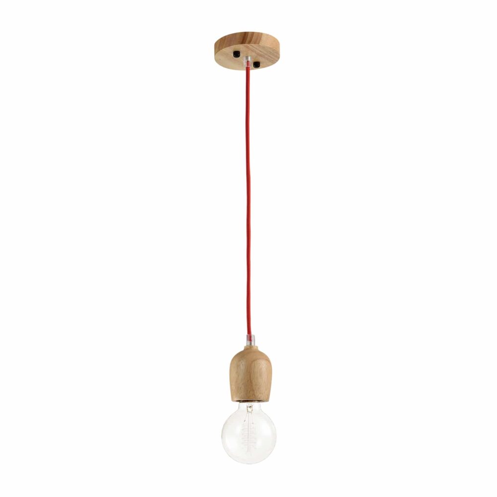 hangend lampje met rode snoer