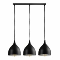 Zwarte hanglampen in een reeks van 3 stuks