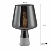 Zwarte lamp voor op tafel met snoer