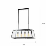 Afmetingen van de moderne hanglamp met grote kap
