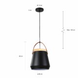Afmetingen hout metaal en leren verlichting