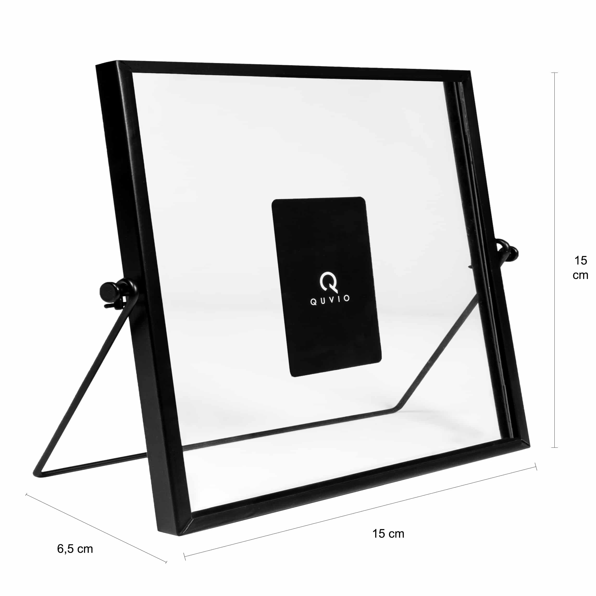 Zwart metalen fotolijstje van 15 x 15 cm