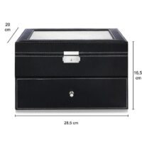 horlogebox met klep en schuiflade