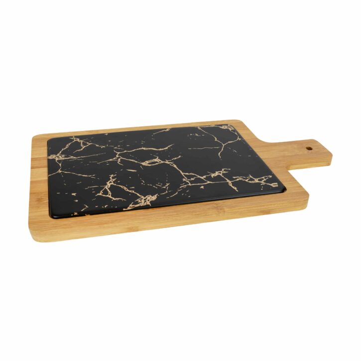 borrelplank hout en zwart